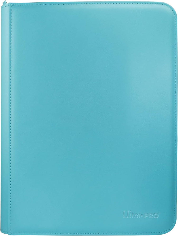 UltraPro 9-Pocket Zipped Card Folder Portfolio Light Blue