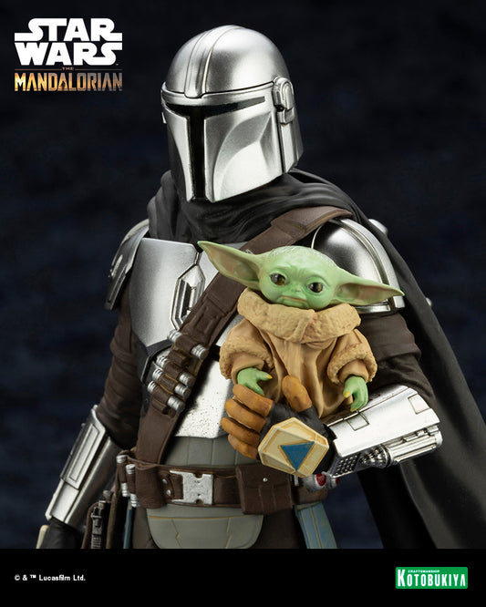 Star Wars: The Mandalorian: Mandalorian & Grogu with Beskar Staff ArtFX+ Statue