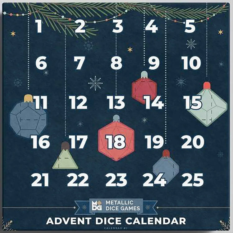 Metallic Dice Games: Advent Poly Dice Calendar 2022